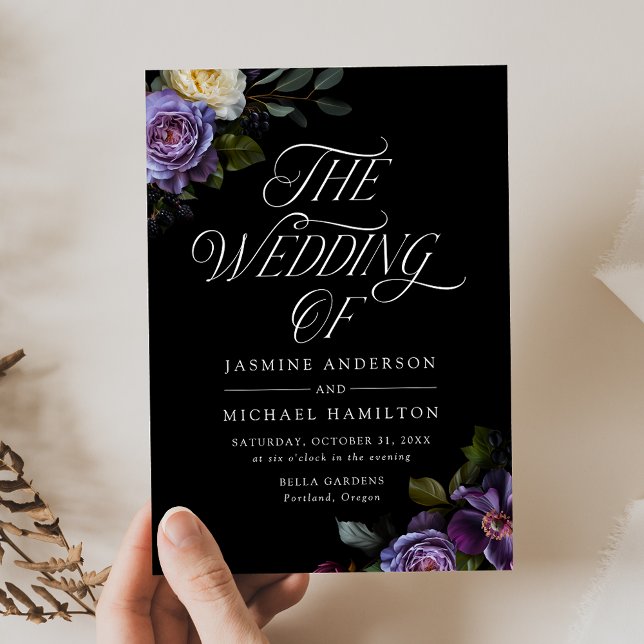 Invitación Moody Gothic Floral Boda (Subido por el creador)