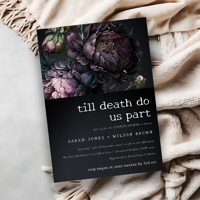 Invitación Moody Gotho Purple Negro Popa Parejas Ducha (Subido por el creador)