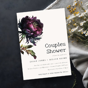 Invitación Moody Gotho Purple Negro Popa Parejas Ducha