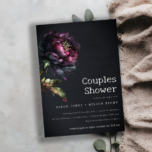 Invitación Moody Gotho Purple Negro Popa Parejas Ducha