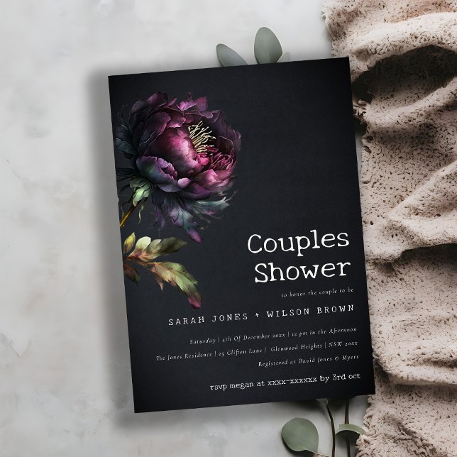 Invitación Moody Gotho Purple Negro Popa Parejas Ducha (Subido por el creador)