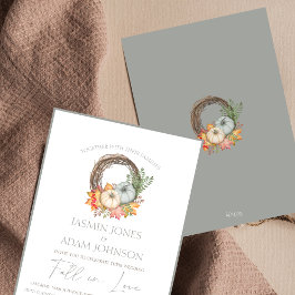 Invitación Moody Gray Rústico Boda de la cosecha otoñal