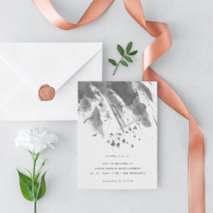 Invitación Moody Ink   Resumen Boda blanco y negro