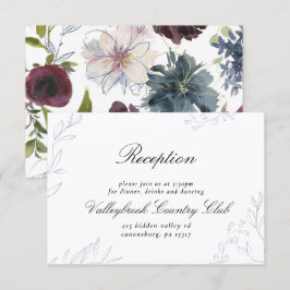 Invitación Moody Jewel Tone Floral Wedding Recepción