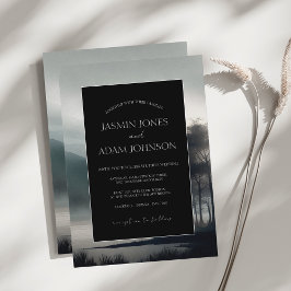 Invitación Moody Mountain Dark Aesthetic Woodland Boda