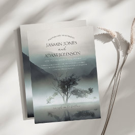 Invitación Moody Mountain Dark Aesthetic Woodland Boda