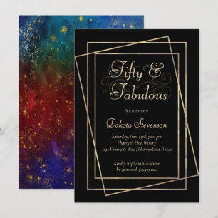 Invitación Moody Ombre   Jewel Tone Fabulous 5th Birthday