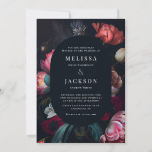 Invitación Moody Peony Floral Boda Ronda