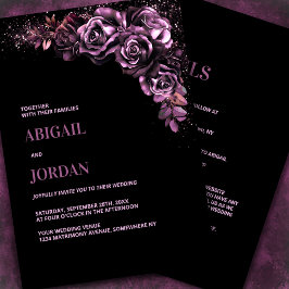 Invitación Moody Pink Floral All in One Boda