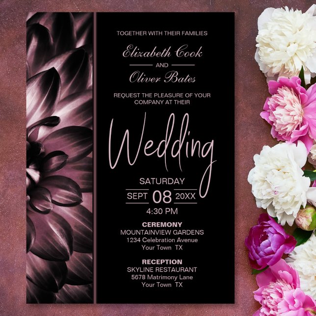 Invitación Moody Pink Floral Boda (Subido por el creador)
