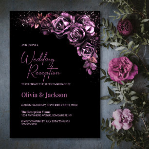 Invitación Moody Pink Floral Wedding