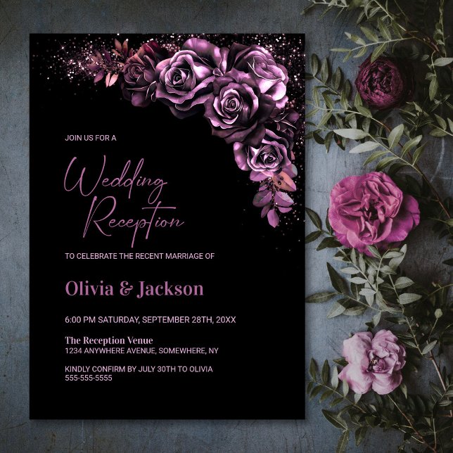 Invitación Moody Pink Floral Wedding (Subido por el creador)