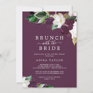 Invitación Moody Plum Brunch con Bride Bridal Shower