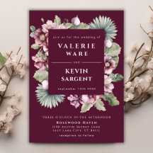Moody Plum Burgundy Fig Botanical Wedding