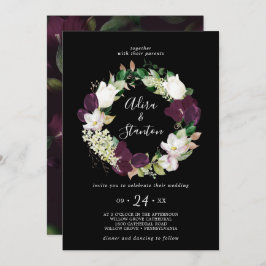 Invitación Moody Purple Blogs | Boda Black Wreath