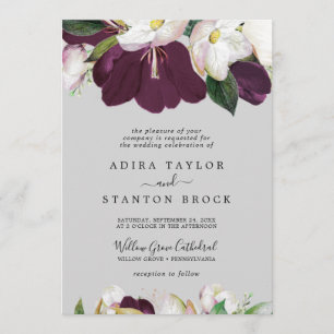 Invitación Moody Purple Blogs   Boda formal gris