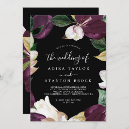 Invitación Moody Purple Blogs | Negro El Boda de