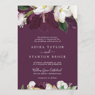 Invitación Moody Purple Blogs   Plum Formal Boda