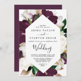 Invitación Moody Purple Blooms Boda