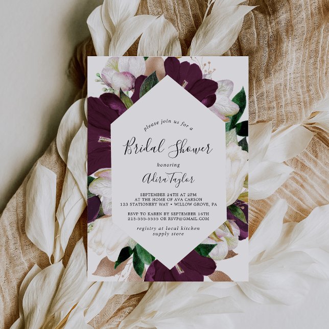 Invitación Moody Purple Blooms Brillante (Subido por el creador)