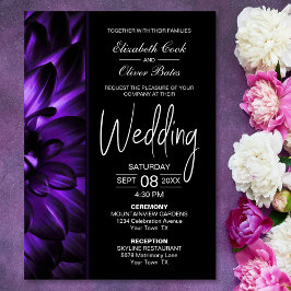 Invitación Moody Purple Floral Boda