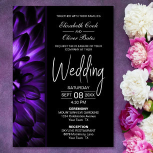 Invitación Moody Purple Floral Boda