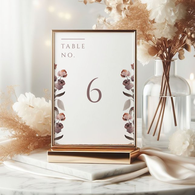 Invitación Moody Purple Rosa Boda Número de tabla Rótulo (Subido por el creador)