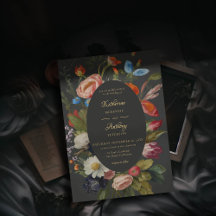 Moody Romántico Gótico Rojo Floral Oscuro Boda