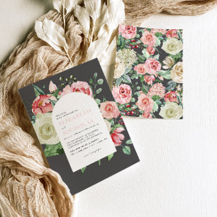 Invitación Moody Rose Bodas románticas de flores de primave
