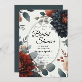 Invitación Moody Rustic Fall Florines Boda Bridal Shower