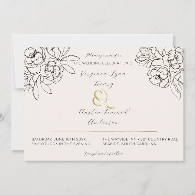 Invitación Moody Smok Gold Ampersand 2 (Anverso)