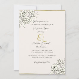 Invitación Moody Smoked Gold Ampersand (vertical)