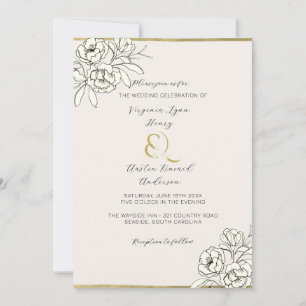 Invitación Moody Smoked Gold Ampersand (vertical)