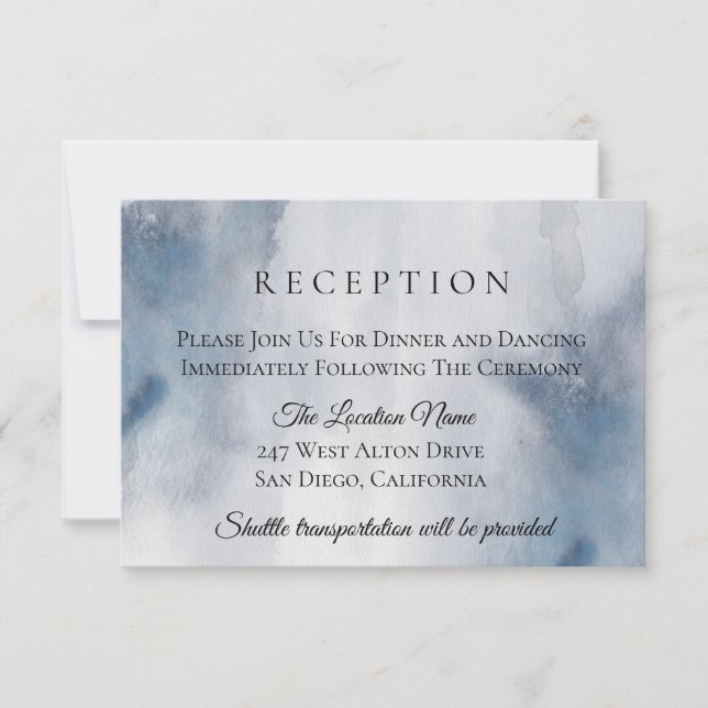 Invitación Moody Watercolor Wash Wedding Recepción (Anverso)