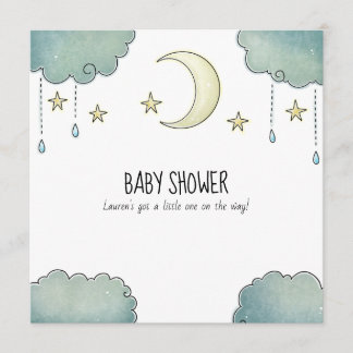 Invitación Moon and stars babyducha