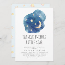Invitación Moon and Stars Boy Twinkle Twinkle Estrella pequeñ