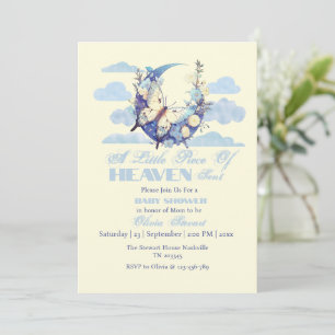 Invitación Moon azul Pequeña pieza del cielo envió ducha de b