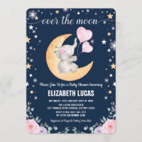 Moon Baby Shower / Girly Elephant Twinkle Star