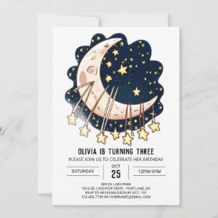 Invitación Moon Calling Stars Digital Cumpleaños