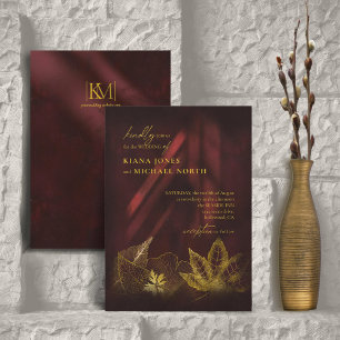 Invitación Moonlight Romance Boda Burgundy ID881