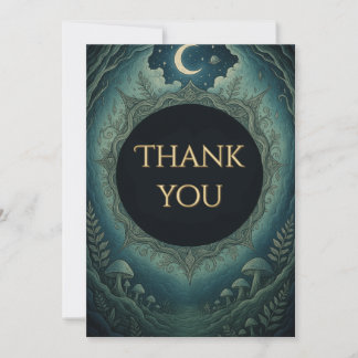 Invitación Moonlit Masquerade Elegant Thank You Card