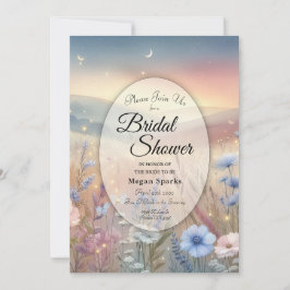 Invitación Moonlit Wildflower Whispers Ducha de novias