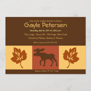 Invitación MOOSE Adirondack Lodge Tema ruso Baby Shower
