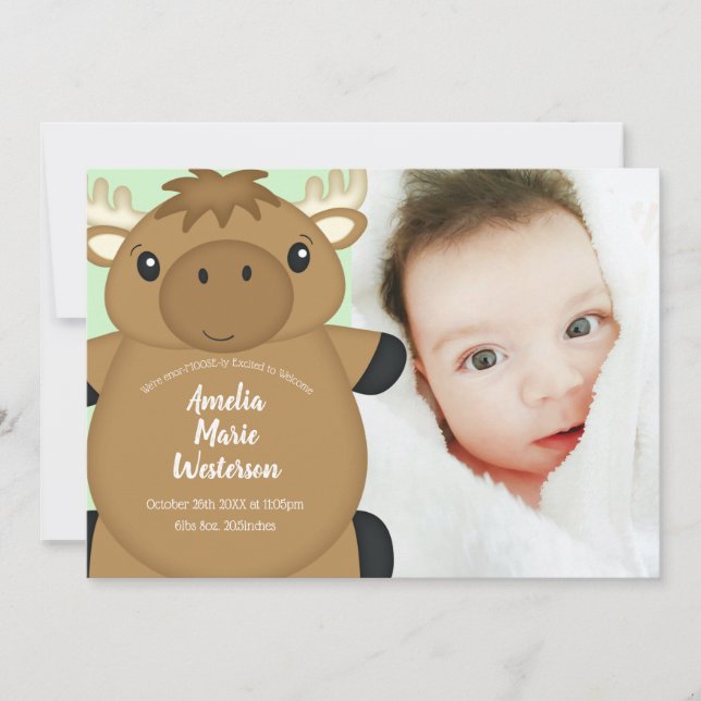 Invitación Moose Baby Shower (Anverso)