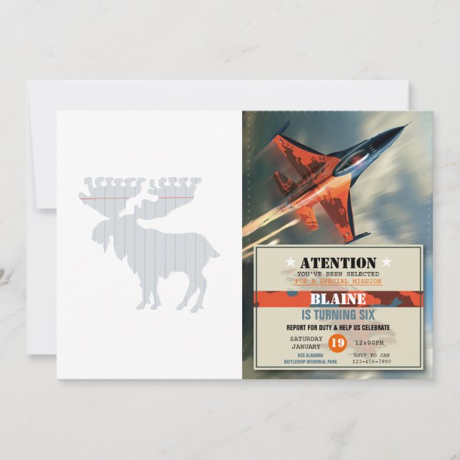 Invitación Moose en la página del bloc de notas - Elegir colo (Anverso)