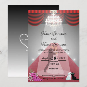 Invitación Moqueta de color rojo candelabro