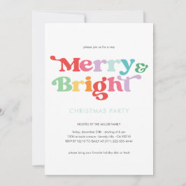 Invitación Mora Y Luminosa Festividad Colorida Retro Mínimo