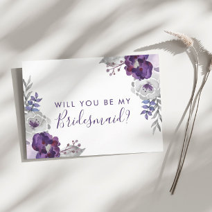 Invitación Morada acuarela serás mi dama de honor