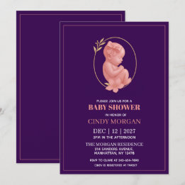 Invitación Morada - Baby Shower