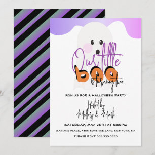 Invitación Morada de Fantasma de Halloween Nuestro
